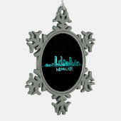 Milwaukee-Skyline Schneeflocken Zinn-Ornament (Links)