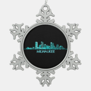 Milwaukee-Skyline Schneeflocken Zinn-Ornament