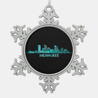 Milwaukee-Skyline Schneeflocken Zinn-Ornament