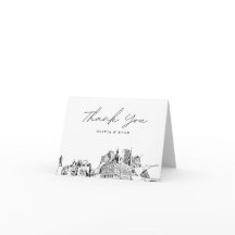 Milwaukee Skyline Sketch Blank Danke Karte