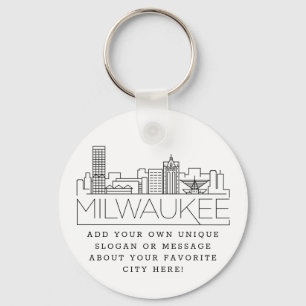 Milwaukee Stylisierte Skyline  Benutzerdefinierter Schlüsselanhänger