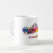 Milwaukee V2 skyline im Watercolor Kaffeetasse (Vorderseite Links)