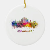 Milwaukee V2 skyline im Watercolor Keramikornament (Vorne)