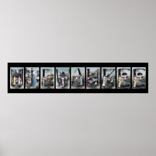 MILWAUKEE Vintag Alphabet Letter Name Art Poster