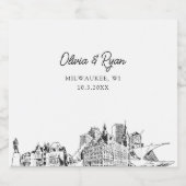 Milwaukee Wedding Champagne Label Schaumweinetikett (Einzelnes Label)