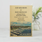 Milwaukee Wedding Einladung Vintag Wisconsin (Stehend Vorderseite)