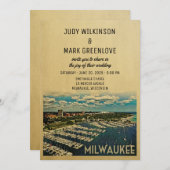 Milwaukee Wedding Einladung Vintag Wisconsin (Vorne/Hinten)