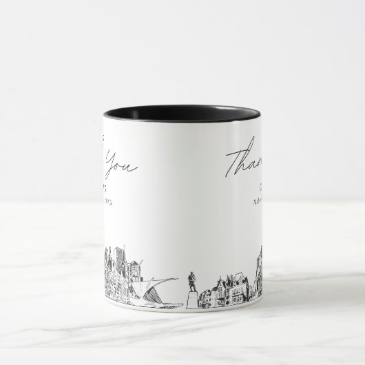 Milwaukee Wedding Minimal Custom Coffee Tasse (Zentrum)