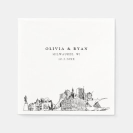 Milwaukee Wedding Minimalistisch Paper Serviette