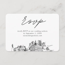 Milwaukee Wedding Minimalistisch Sketch UAWG Begleitkarte