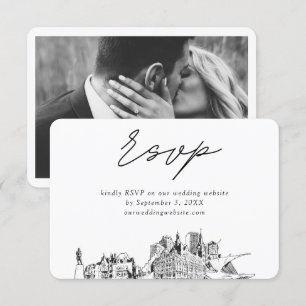 Milwaukee Wedding Minimalistisch Sketch UAWG Begleitkarte