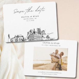 Milwaukee Wedding Modern Save the Date Einladung