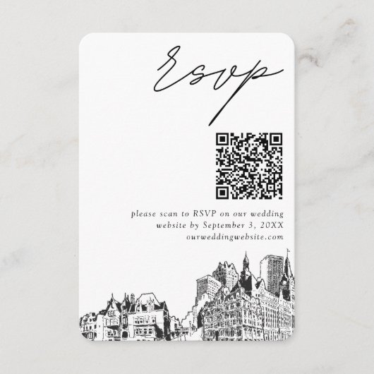 Milwaukee Wedding Modern UAWG QR Code Begleitkarte (Vorderseite)