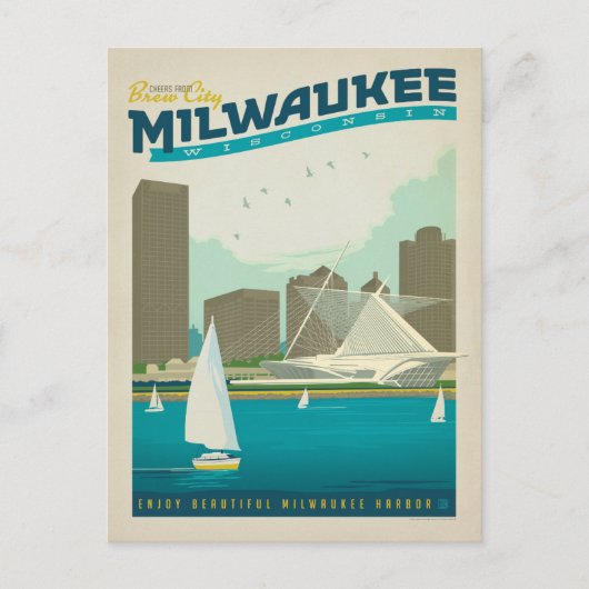 Milwaukee WI Postkarte (Vorderseite)