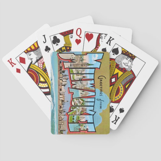 Milwaukee WI Postkarte Spielkarten (Rückseite)