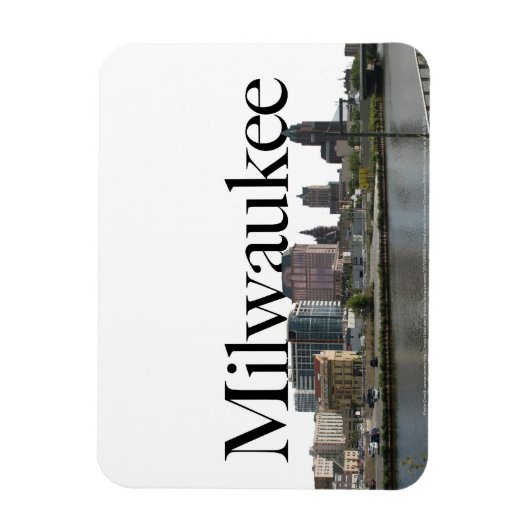 Milwaukee WI Skyline mit Milwaukee im Himmel Magnet (Vertikal)