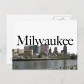 Milwaukee WI Skyline mit Milwaukee im Himmel Postkarte (Vorne/Hinten)