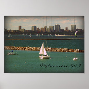 Milwaukee, WI Skyline Poster