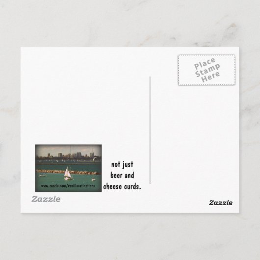 Milwaukee, WI Skyline Postkarte (Rückseite)