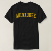 Milwaukee WI Varsity Style Brew City Throwback Yel T-Shirt (Design vorne)