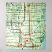 Milwaukee, WI Vintag Map Poster (Vorne)