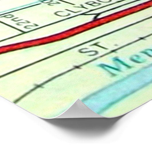 Milwaukee, WI Vintag Map Poster (Ecke)