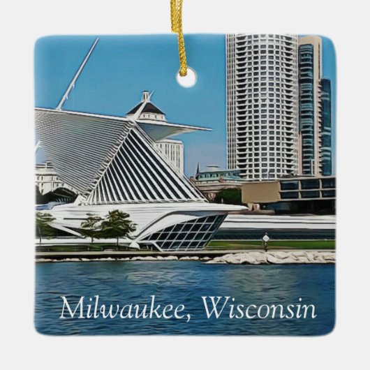 Milwaukee Wisconsin Chef Christmas Keepake Keramikornament (Vorderseite)