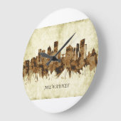 Milwaukee Wisconsin Cityscape Große Wanduhr (Winkel)