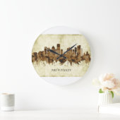 Milwaukee Wisconsin Cityscape Große Wanduhr (Zuhause)