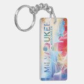 Milwaukee, Wisconsin - farbenfrohe Gestaltung Schlüsselanhänger (Vorderseite links)