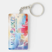 Milwaukee, Wisconsin - farbenfrohe Gestaltung Schlüsselanhänger (Rückseite)