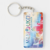 Milwaukee, Wisconsin - farbenfrohe Gestaltung Schlüsselanhänger (Vorderseite)