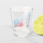 Milwaukee, Wisconsin - farbenfrohe Gestaltung Schnapsglas (Rückseite)