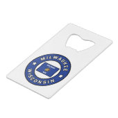 Milwaukee Wisconsin Geldbeutel Flaschenöffner (Vorderseite Schrägansicht)