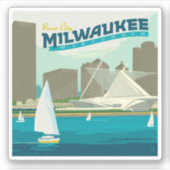 Milwaukee Wisconsin Harbour | Stadt Brew Aufkleber (Vorderseite)