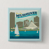 Milwaukee Wisconsin Harbour | Stadt Brew Button (Vorderseite)
