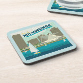 Milwaukee Wisconsin Harbour | Stadt Brew Getränkeuntersetzer (Linke Seite)