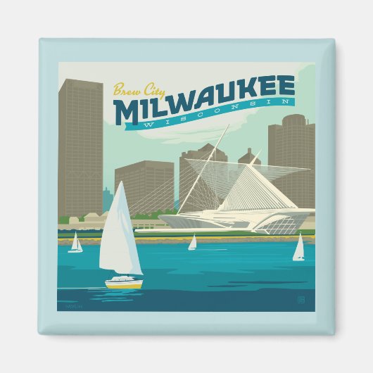 Milwaukee Wisconsin Harbour | Stadt Brew Magnet (Vorne)