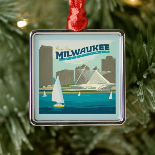 Milwaukee Wisconsin Harbour | Stadt Brew Ornament Aus Metall (Baum)