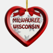 Milwaukee Wisconsin Herz Weihnachtsschmuck (Vorne)