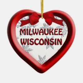 Milwaukee Wisconsin Herz Weihnachtsschmuck