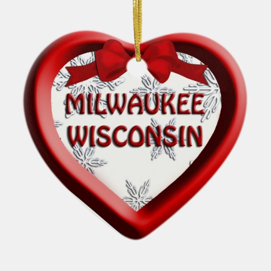Milwaukee Wisconsin Herz Weihnachtsschmuck (Vorne)
