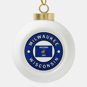 Milwaukee Wisconsin Keramik Kugel-Ornament