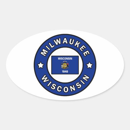 Milwaukee Wisconsin Ovaler Aufkleber (Vorderseite)