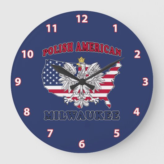 Milwaukee Wisconsin Polnisch Große Wanduhr (Vorderseite)