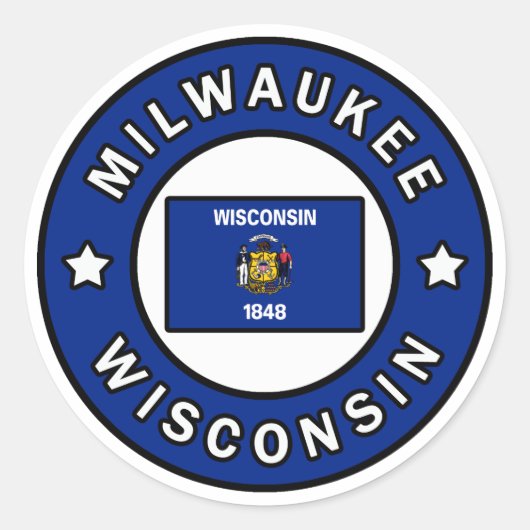 Milwaukee Wisconsin Runder Aufkleber (Vorderseite)