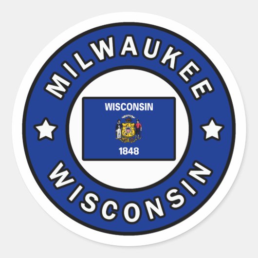 Milwaukee Wisconsin Runder Aufkleber (Vorderseite)