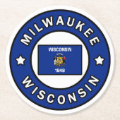 Milwaukee Wisconsin Runder Pappuntersetzer (Vorderseite)