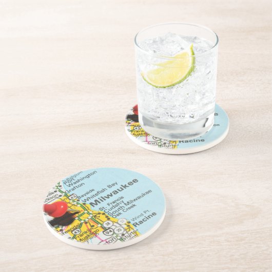 Milwaukee, Wisconsin Sandstein Untersetzer (Seite)