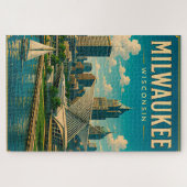 ⛵ Milwaukee Wisconsin Seefront Skyline Puzzle (Horizontal)